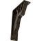 Ekena Millwork Damon Wrought Iron Bracket, (Triple center brace), Antiqued Pale Gold 2"W x 5 1/2"D x 8"H BKTM02X05X08TDAAPG - alternate 1
